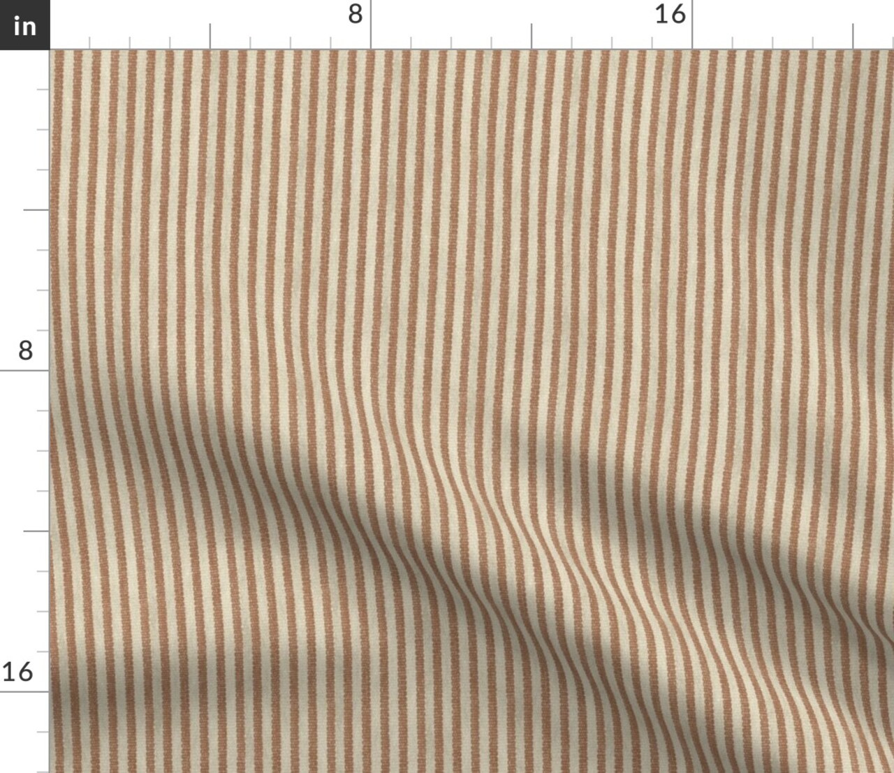 Stripe Traditional Classic Preppy Grandmillennial Ticking Small Stripes Brown Thin Stripes Neutral Cottage Farmhouse Coastal Rustic Custom Printed Fabric by Spoonflower Various Fabrics by the Yard or Fat Quarter